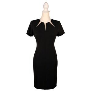 Calvin Klein Short Sleeve Sheath Dress Women's 8P Sexy Sirencore Cocktail Chic